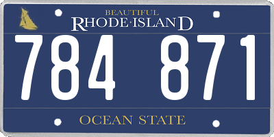 RI license plate 784871