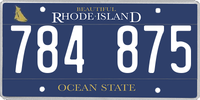 RI license plate 784875