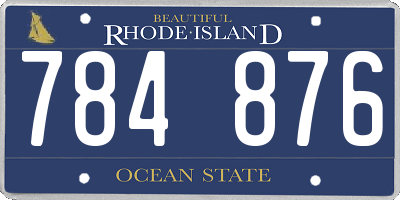 RI license plate 784876