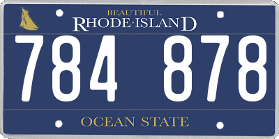 RI license plate 784878