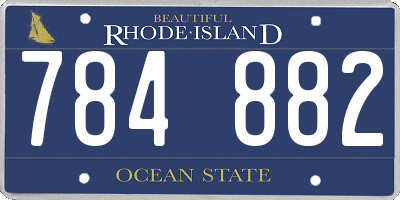 RI license plate 784882