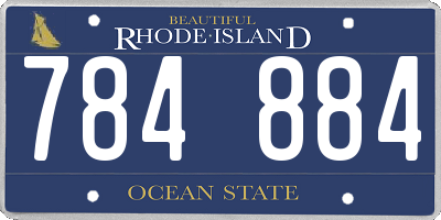 RI license plate 784884