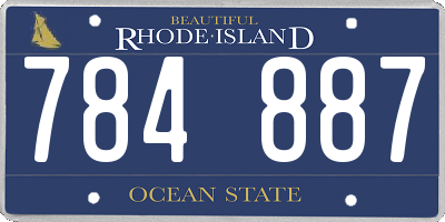 RI license plate 784887