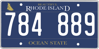 RI license plate 784889