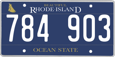 RI license plate 784903
