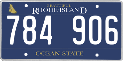 RI license plate 784906