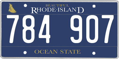 RI license plate 784907