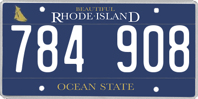 RI license plate 784908