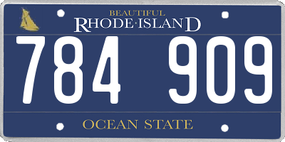 RI license plate 784909