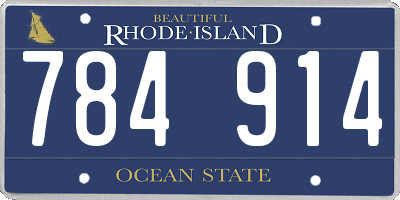 RI license plate 784914