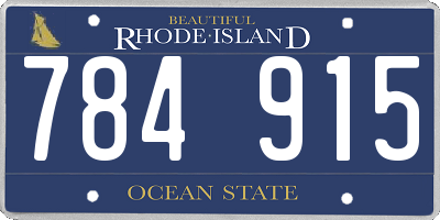 RI license plate 784915