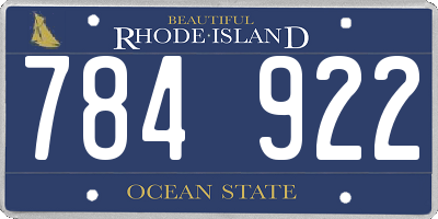 RI license plate 784922