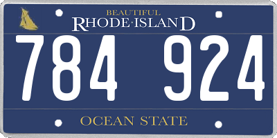 RI license plate 784924