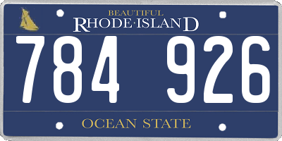 RI license plate 784926