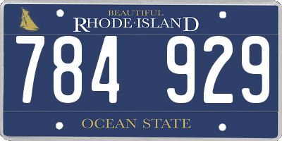 RI license plate 784929