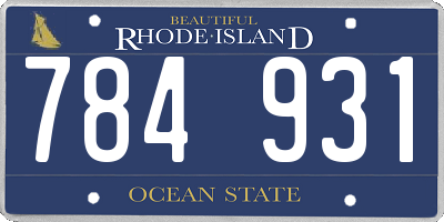 RI license plate 784931