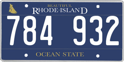 RI license plate 784932