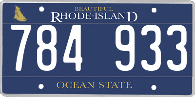RI license plate 784933