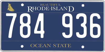 RI license plate 784936