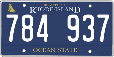 RI license plate 784937