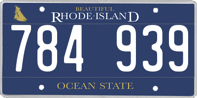 RI license plate 784939