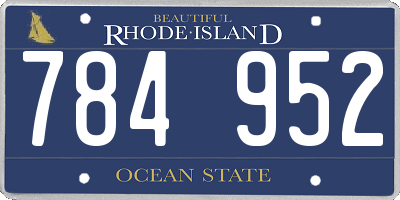 RI license plate 784952