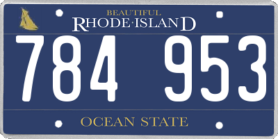 RI license plate 784953