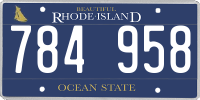 RI license plate 784958