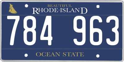 RI license plate 784963