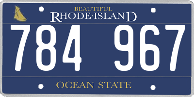 RI license plate 784967