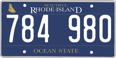 RI license plate 784980
