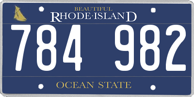 RI license plate 784982