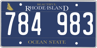 RI license plate 784983