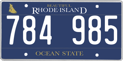 RI license plate 784985