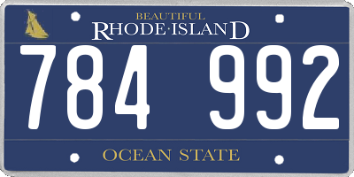 RI license plate 784992