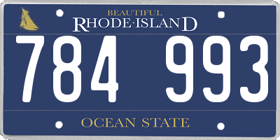 RI license plate 784993