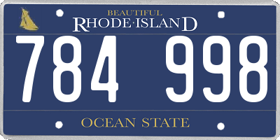 RI license plate 784998