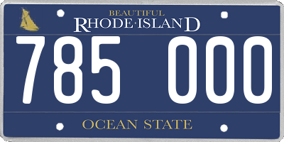 RI license plate 785000