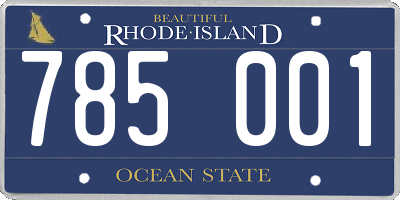 RI license plate 785001