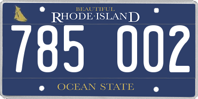 RI license plate 785002