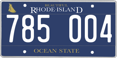 RI license plate 785004
