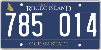 RI license plate 785014