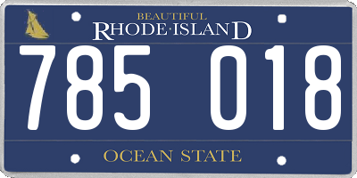 RI license plate 785018