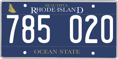 RI license plate 785020