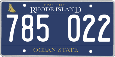RI license plate 785022