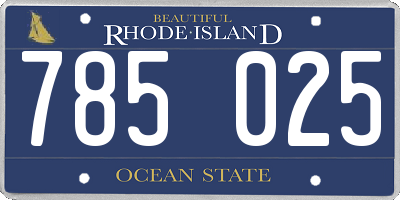 RI license plate 785025