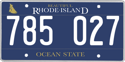 RI license plate 785027