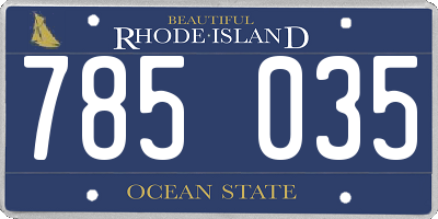 RI license plate 785035