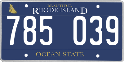 RI license plate 785039