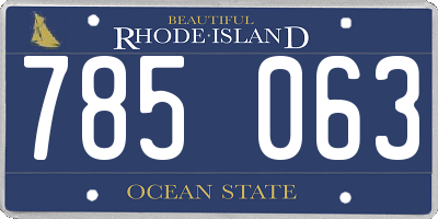 RI license plate 785063